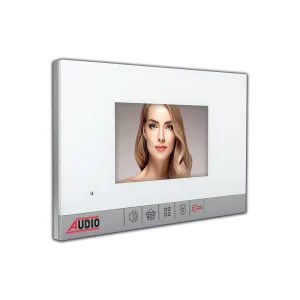 4.3″ Slim Bas Konuş Mekanik Butonlu Görüntülü Diafon (Beyaz Cam – Metalik Boyalı Gövde – Metalik Boyalı Çıtalı)